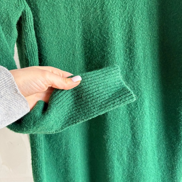 J. Crew Turtleneck Sweater Dress S Green Merino Wool Alpaca Fisherman Academia - Picture 2 of 7